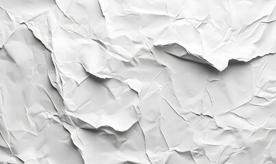 Poster - Wrinkled paper texture, white crumpled paper background for graphic designs and layouts