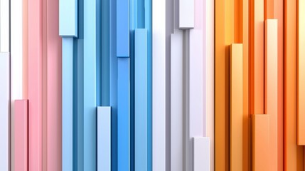 Poster - A colorful wall made of blocks in various colors