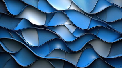 Aufkleber - The image is a blue and white wave pattern