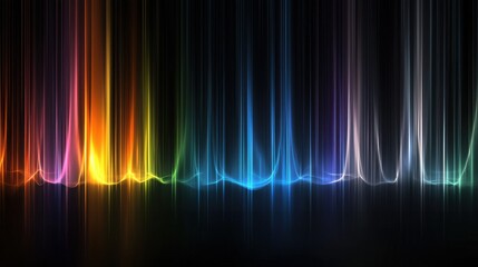 Poster - A colorful, multi-colored line of lights that are all different colors