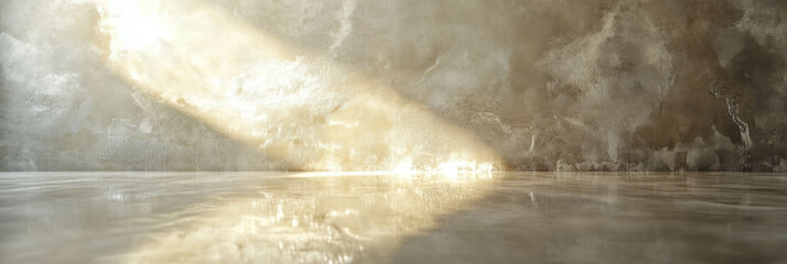 Poster - Stunning reflection of Venetian plaster with high gloss finish and bright light
