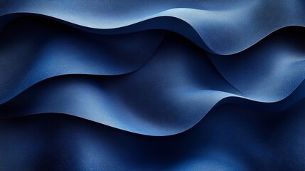 Fototapete - Abstract Blue Textile Waves: A Textured and Elegant Background for Design and Creative Projects, Featuring Smooth Curves and Deep Hues.
