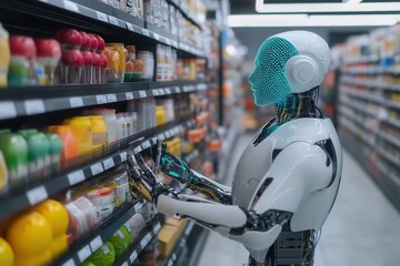 Poster - futuristic technology in smart retail for high growth selling rate by using ai artificial intelligen