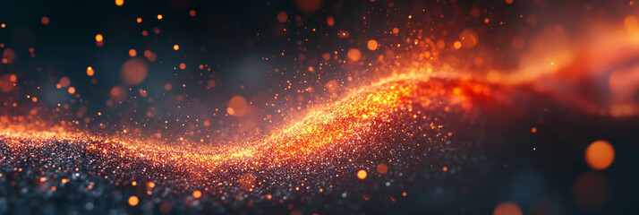 Poster - Curved crimson flashes create a mesmerizing texture reminiscent of flowing lava