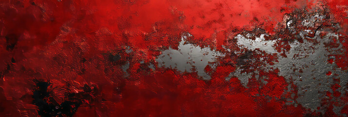 Poster - Flashes of dim scarlet and textured silver create an abstract visual experience