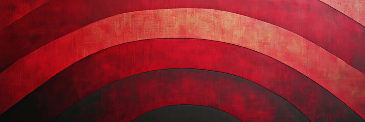 Poster - Crimson arcs create a smooth textured pattern with elegant transitions in warm tones