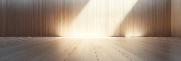 Poster - Bright and warm light wood paneling with smooth texture for modern environments