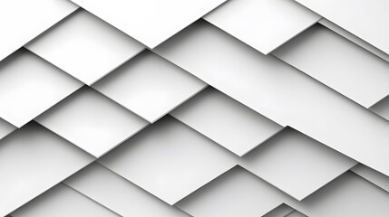 Fototapete - Abstract 3d white background with diagonal lines and geometric shapes in vertical orientation