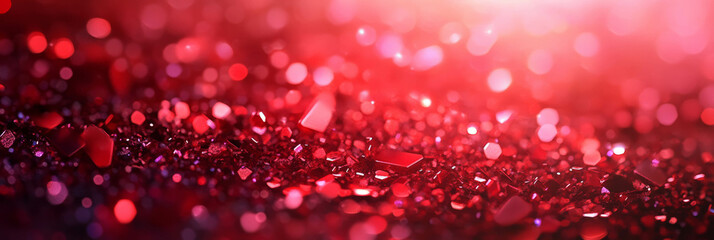 Poster - Miniature scarlet flashes create a shimmering overlay with sparkling details under soft light