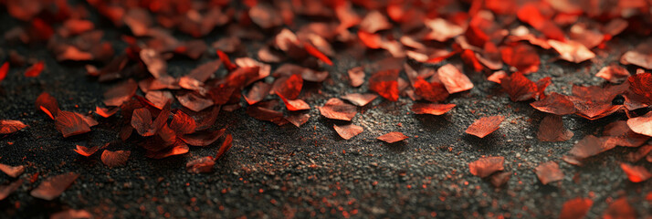 Poster - Miniature scarlet flashes create vibrant texture for artistic backgrounds