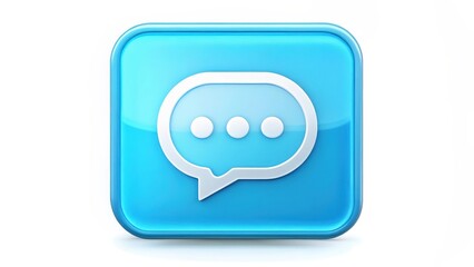 Poster - Blue Speech Bubble Icon on White Background