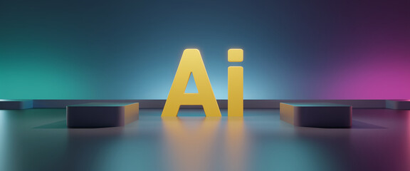 Poster - A high-quality 3D composition featuring bold yellow 