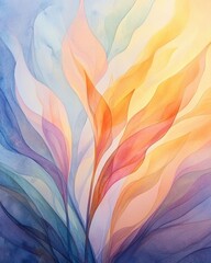 Poster - Vibrant abstract art displaying flowing colors digital medium contemporary soft lighting
