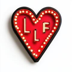 Wall Mural - LED love sign isolated on white background.