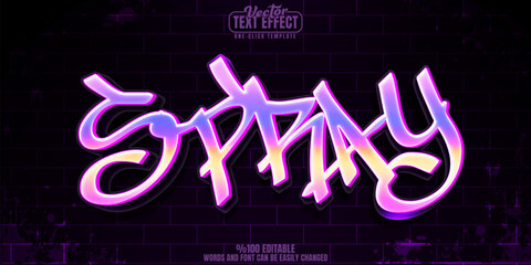 Poster - graffiti editable text effect, customizable spray and street 3d font style