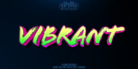Poster - graffiti editable text effect, customizable cyber and street 3d font style