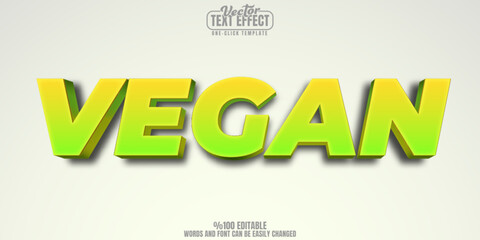 Poster - vegan editable text effect, customizable food and healthy 3d font style