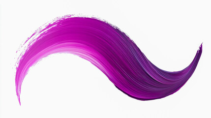 Fototapete - A vibrant purple brushstroke swirls elegantly on a white canvas, showcasing an artistic flair and creativity in design