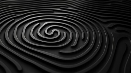Poster - a detailed black fingerprint maze labyrinth pattern creates an engaging visual experience, inspiring