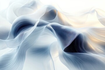 Aufkleber - An abstract composition featuring flowing waves of delicate colors, creating a serene visual experience that evokes tranquility and fluidity.