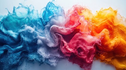 Fototapete - Vibrant abstract swirl of colors blending together, showcasing a spectrum from blue to orange, ideal for creative projects and artistic designs.