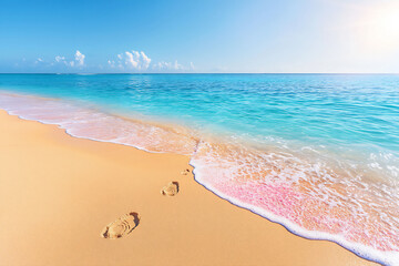 Poster -  caribbean sea summer midday footprints