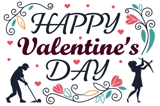 Happy Valentine's Day Typography Design