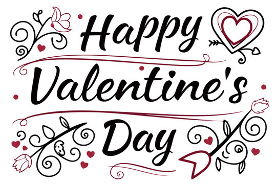 Happy Valentine's Day Typography Design