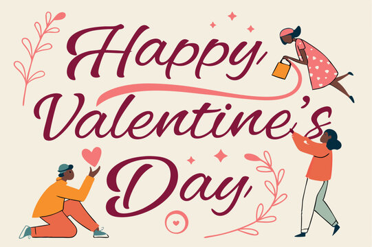 Happy Valentine's Day Typography Design