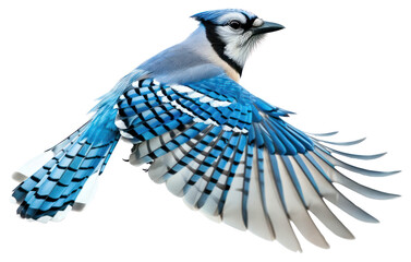 Wall Mural - PNG Blue jay in flight motion