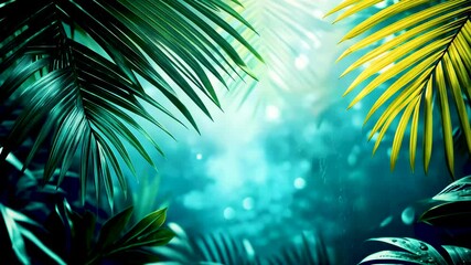 Wall Mural - lush tropical foliage in serene environment