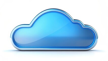 Poster - Blue Cloud Icon on White Background