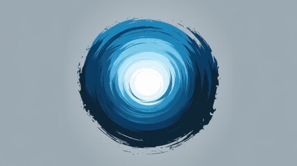 Wall Mural - A swirling blue vortex radiates light, creating a sense of depth and tranquility. The gradient of blues adds a serene and calming atmosphere.