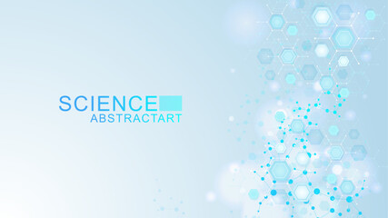 Canvas Print - structure molecule and communication. dna, atom, neurons. scientific concept for your design. connec