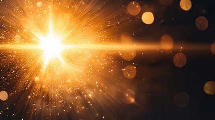 Poster - Abstract Beautiful sun flare light on a black background