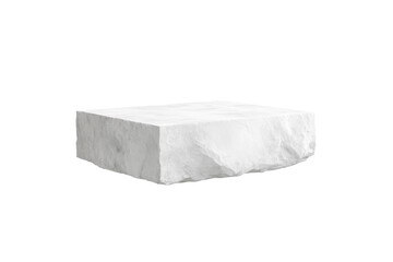 Poster - Render of a single white stone block in a minimalist design setting