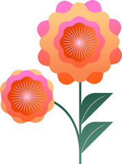 Wall Mural - colorful abstract geometric flower in nordic folk style