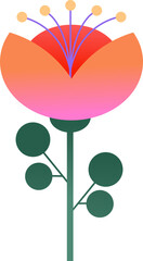 Wall Mural - colorful abstract geometric flower in nordic folk style