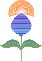 Wall Mural - colorful abstract geometric flower in nordic folk style