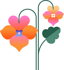 Wall Mural - colorful abstract geometric flower in nordic folk style