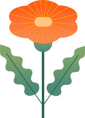 Wall Mural - colorful abstract geometric flower in nordic folk style
