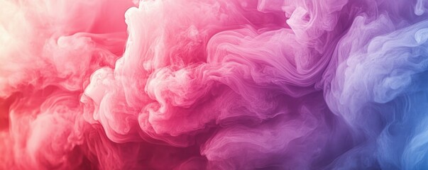 Poster - Colorful abstract smoke clouds with pink, purple, and blue hues