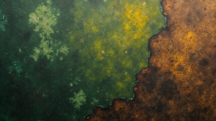 Poster - Abstract texture of green and brown hues with organic patterns