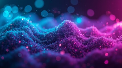 Poster - Colorful Abstract Landscape with Bokeh Lights and Glitter Texture