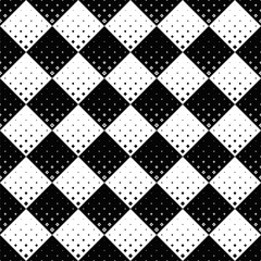 Poster - Seamless black and white abstract square pattern background - geometrical monochrome vector graphic design