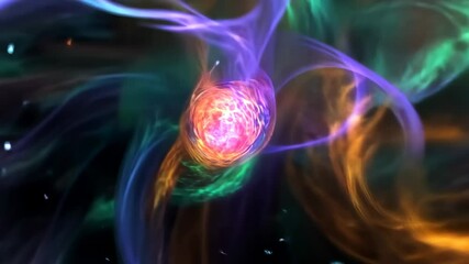 Wall Mural - Cosmic energy swirling nebula, vibrant colors, abstract background, science fiction art