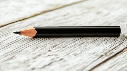 Aufkleber - Open notebook with a pencil resting on a bright wooden desk for creative thoughts and ideas. Generative AI