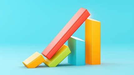 Poster - Colorful geometric blocks representing growth and progress in business
