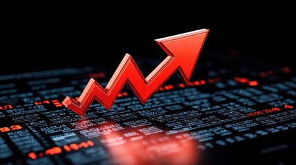 Poster - Red Arrow Symbolizing Growth and Success in Business and Finance