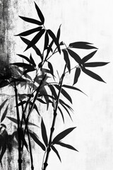 Elegant Bamboo Palm: A Decorative Flora Design with Foliage and Graceful Branches